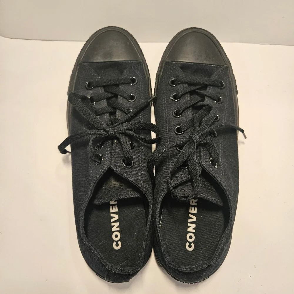 Converse Chuck Taylor All Star Low‎ Top Black Monochrome Sneakers Mens 7 W 9